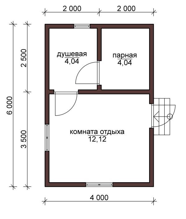 Проекты бань 6 на 7: особенности составления, фото и схемы | построить баню ру