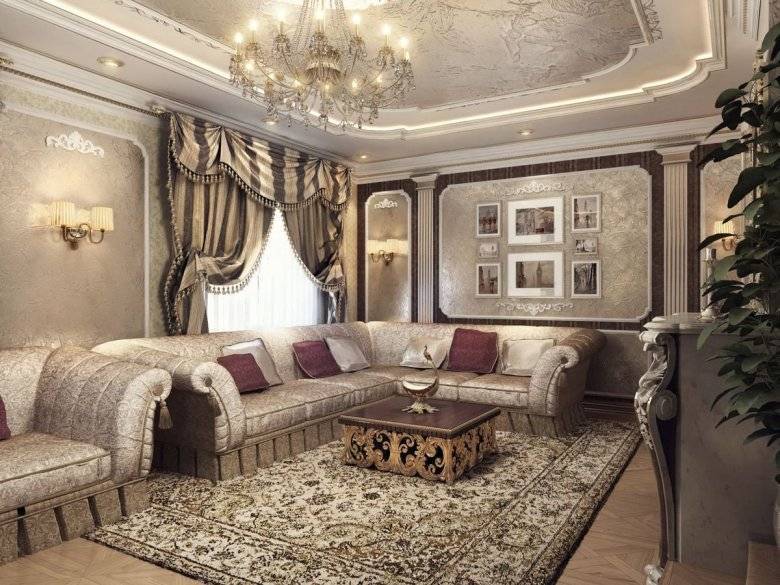Дизайн гостиной в стиле барокко — выбор королей