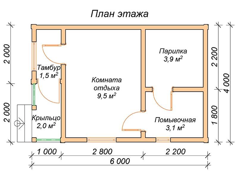 Планировка и идеи бани 6х6 с мансардой и туалетом