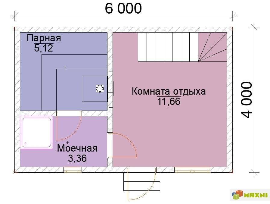 Баня 3*6 своими руками, проекты и планировка, фото
